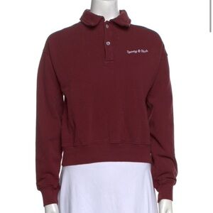 Sporty & Rich Maroon Polo Sweatshirt